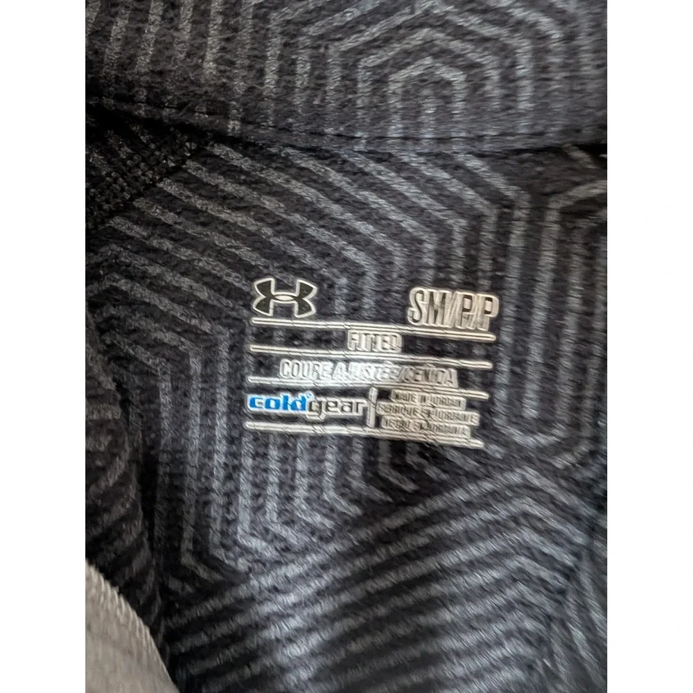 Under Armour ColdGear Mens Gray Textured 1/4 Zip Fitted Training Pullover SM - Picture 7 of 9
